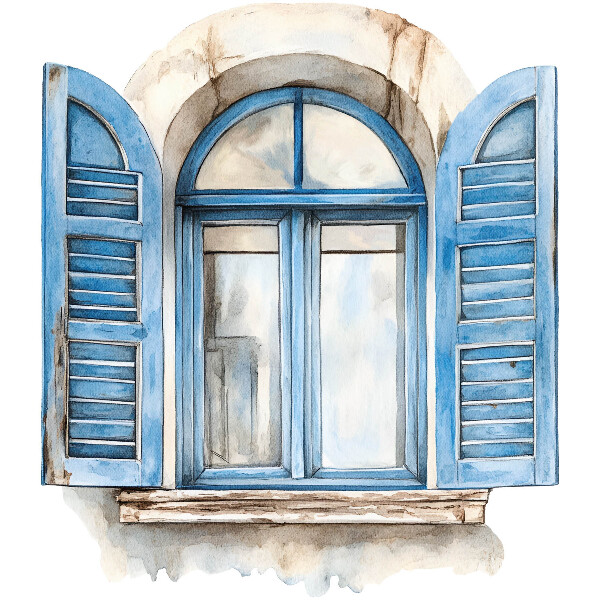 Plakat okno 113x130 Drewniane okiennice