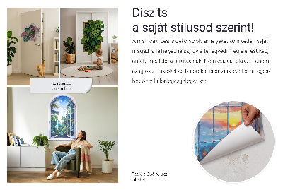 Fototapeta dziura w ścianie 130x129 Krajobraz przez skały