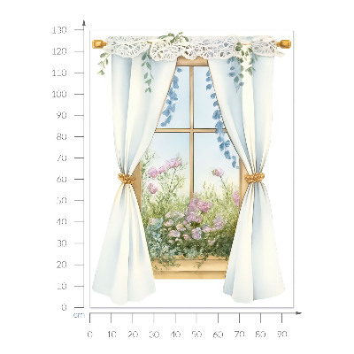 Plakat okno 95x130 Zasłony z widokiem