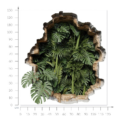 Fototapeta dziura w ścianie 119x130 Tropikalna natura