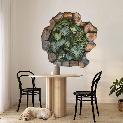 Fototapeta dziura w ścianie 130x130 Tropikalna oaza