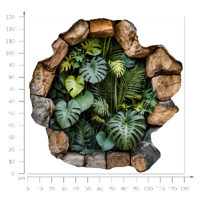 Fototapeta dziura w ścianie 130x130 Tropikalna oaza