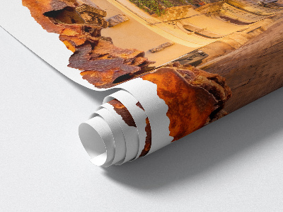 Fototapeta dziura w ścianie 108x130 Nocne światła