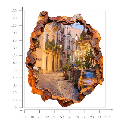 Fototapeta dziura w ścianie 108x130 Nocne światła