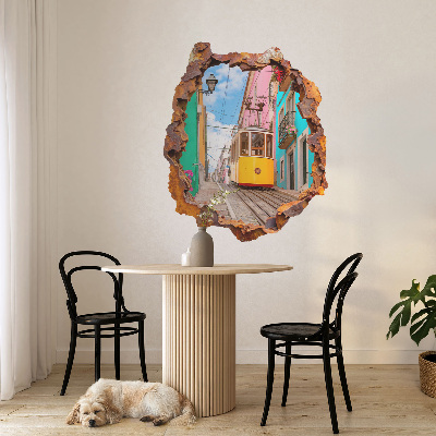 Fototapeta dziura w ścianie 108x130 Nostalgiczny krajobraz