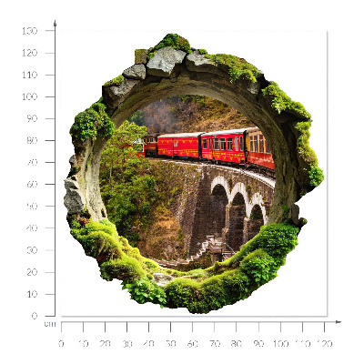 Fototapeta dziura w ścianie 121x130 Zielony widok