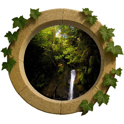 Plakat okno 130x113 Zielony pejzaż