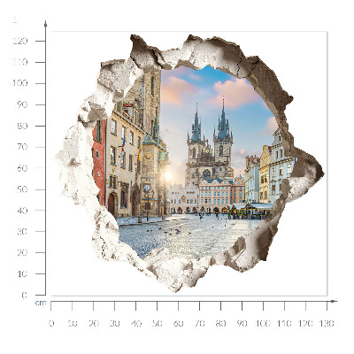 Fototapeta dziura w ścianie 130x123 Rynek miasta