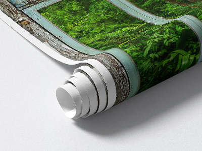 Fototapeta widok z okna 3D 41x60 Tropikalne okno.