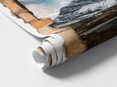 Fototapeta 3D dziura w ścianie 40x60 Górska panorama