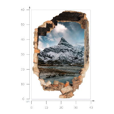 Fototapeta 3D dziura w ścianie 40x60 Górska panorama
