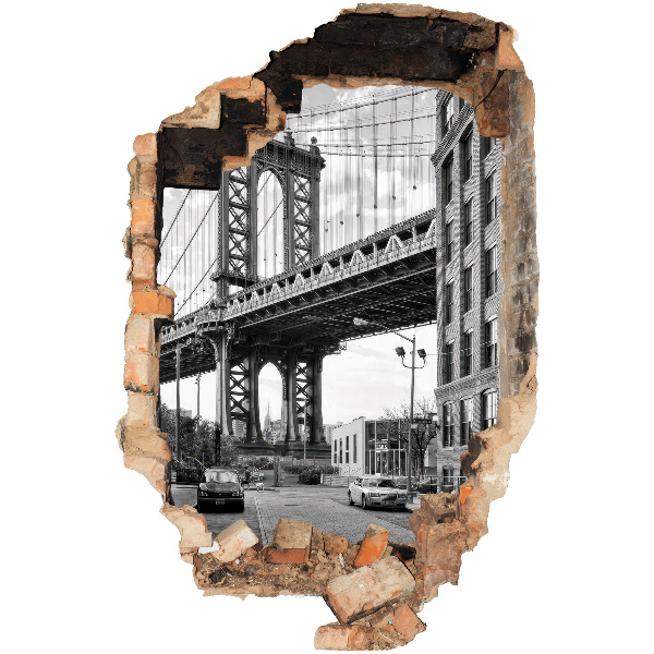 Fototapeta 3D dziura w ścianie 40x60 Miejski pejzaż