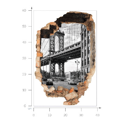 Fototapeta 3D dziura w ścianie 40x60 Miejski pejzaż