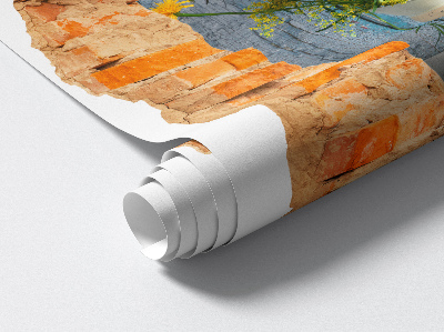 Fototapeta 3D dziura w ścianie 51x60 Wiejski pejzaż