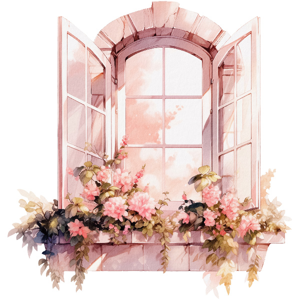 Fototapeta widok z okna 3D 57x60 Rustykalne okno