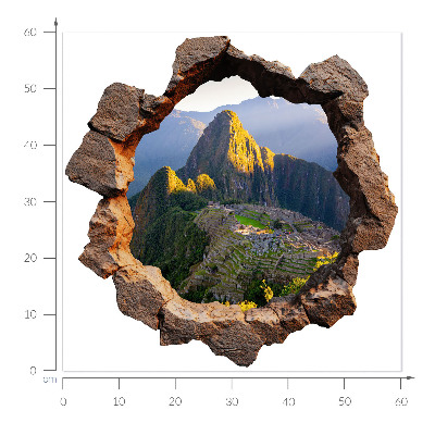 Fototapeta 3D dziura w ścianie 60x60 Skalne okno