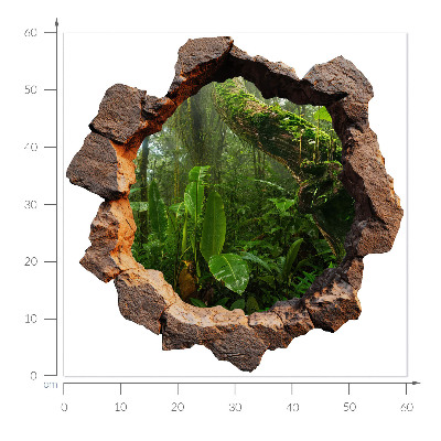 Fototapeta 3D dziura w ścianie 60x60 Zielone cudo