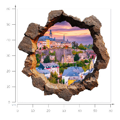 Fototapeta 3D dziura w ścianie 60x60 Kamienne okno