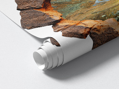 Fototapeta 3D dziura w ścianie 60x60 Górska wędrówka