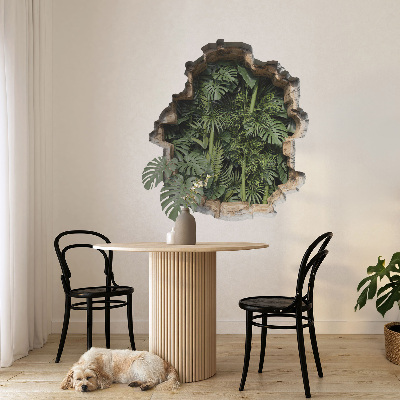 Fototapeta 3D dziura w ścianie 55x60 Tropikalna natura