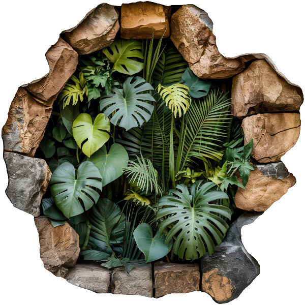 Fototapeta 3D dziura w ścianie 60x60 Tropikalna oaza