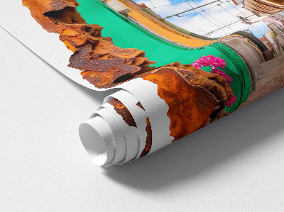 Fototapeta 3D dziura w ścianie 50x60 Nostalgiczny krajobraz