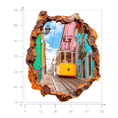 Fototapeta 3D dziura w ścianie 50x60 Nostalgiczny krajobraz