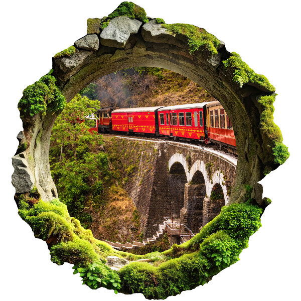 Fototapeta 3D dziura w ścianie 56x60 Zielony widok