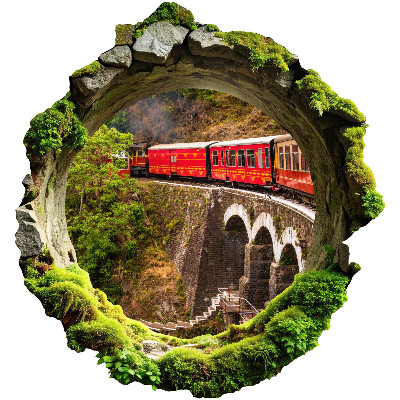 Fototapeta 3D dziura w ścianie 56x60 Zielony widok