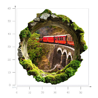 Fototapeta 3D dziura w ścianie 56x60 Zielony widok