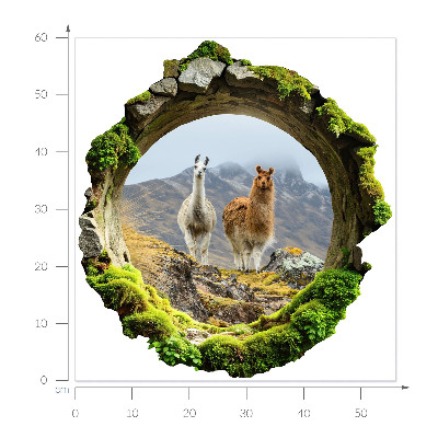 Fototapeta 3D dziura w ścianie 56x60 Górska oaza