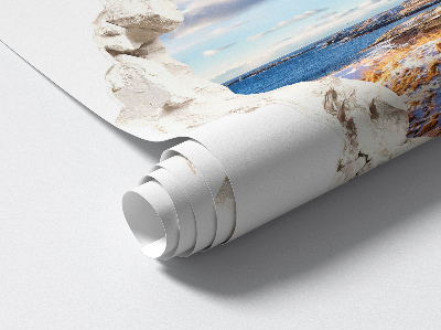 Fototapeta 3D dziura w ścianie 60x57 Zimowy pejzaż