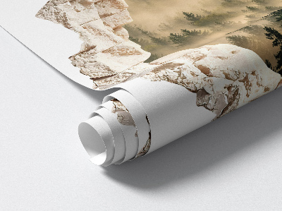 Fototapeta 3D dziura w ścianie 60x58 Mistyczny las