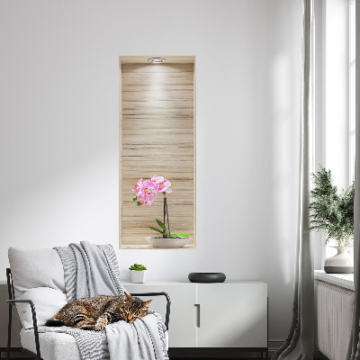 Ozdobna naklejka na ścianę 3D 24x60 Storczyk elegancja