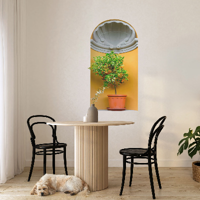 Ozdobna naklejka na ścianę 3D 33x60 Pomarańczowe drzewko