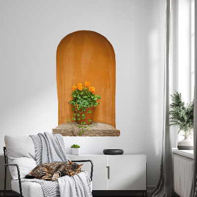 Ozdobna naklejka na ścianę 3D 39x60 Kwiaty w doniczce