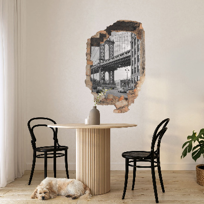 Fototapeta 3D dziura w ścianie 53x80 Miejski pejzaż
