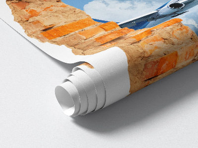 Fototapeta 3D dziura w ścianie 68x80 Lotnicze odkrycie