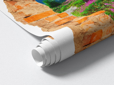 Fototapeta 3D dziura w ścianie 68x80 Rustykalny krajobraz