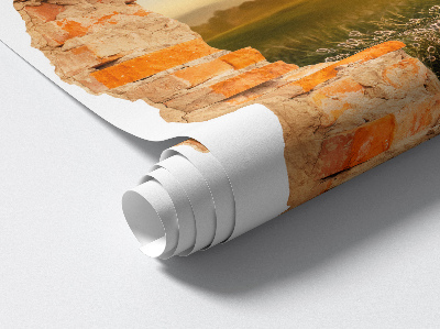 Fototapeta 3D dziura w ścianie 68x80 Słoneczna łąka