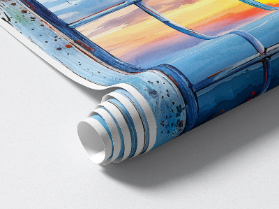 Fototapeta widok z okna 3D 66x80 Okienny zachód