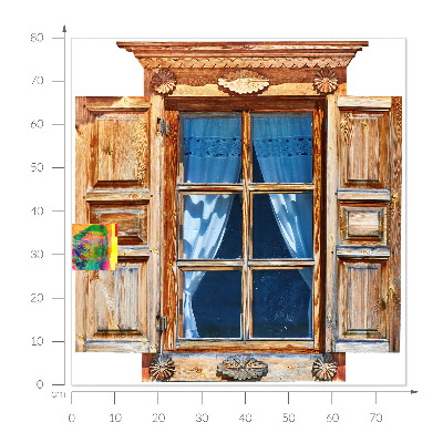 Fototapeta widok z okna 3D 77x80 Rustykalne okno
