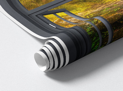 Fototapeta widok z okna 3D 54x80 Leśne okno