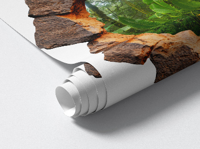 Fototapeta 3D dziura w ścianie 80x79 Zielone cudo