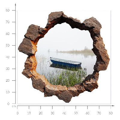 Fototapeta 3D dziura w ścianie 80x79 Kamienne jezioro