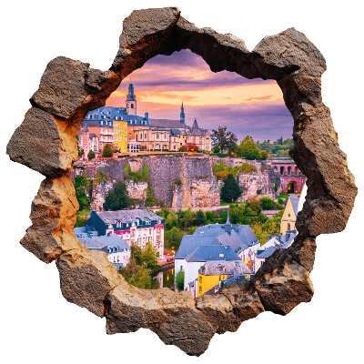 Fototapeta 3D dziura w ścianie 80x79 Kamienne okno