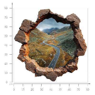 Fototapeta 3D dziura w ścianie 80x79 Górska wędrówka