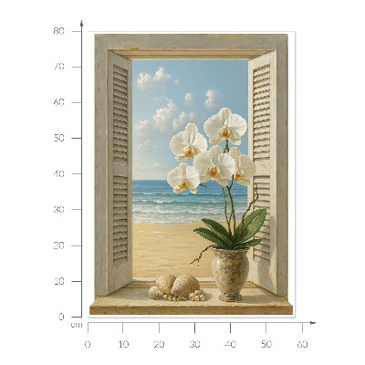 Fototapeta widok z okna 3D 58x80 Morskie okno