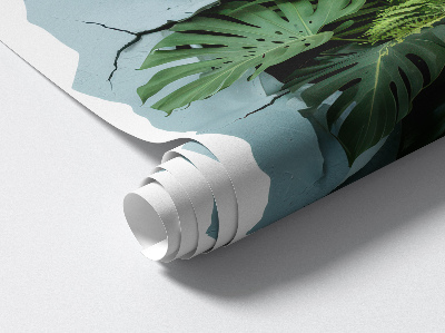 Fototapeta 3D dziura w ścianie 72x80 Roślinna eksplozja