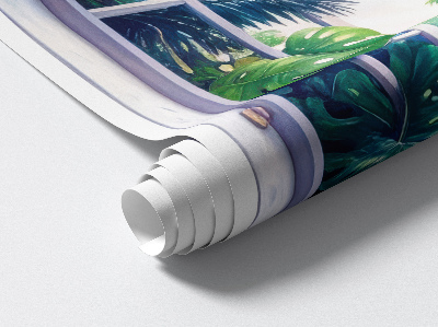 Fototapeta widok z okna 3D 53x80 Tropikalny widok